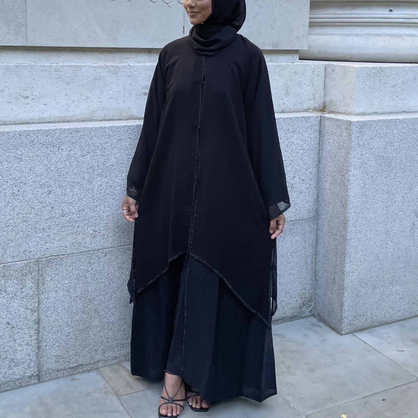 Waterfall Abaya Black