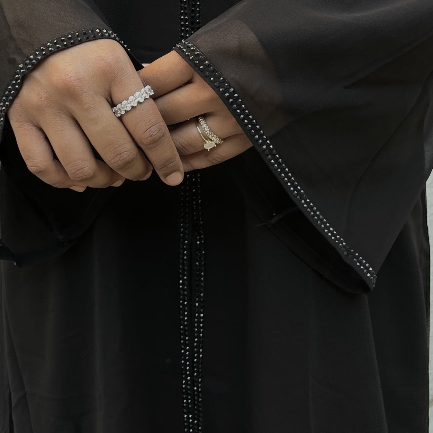 Waterfall Abaya Black