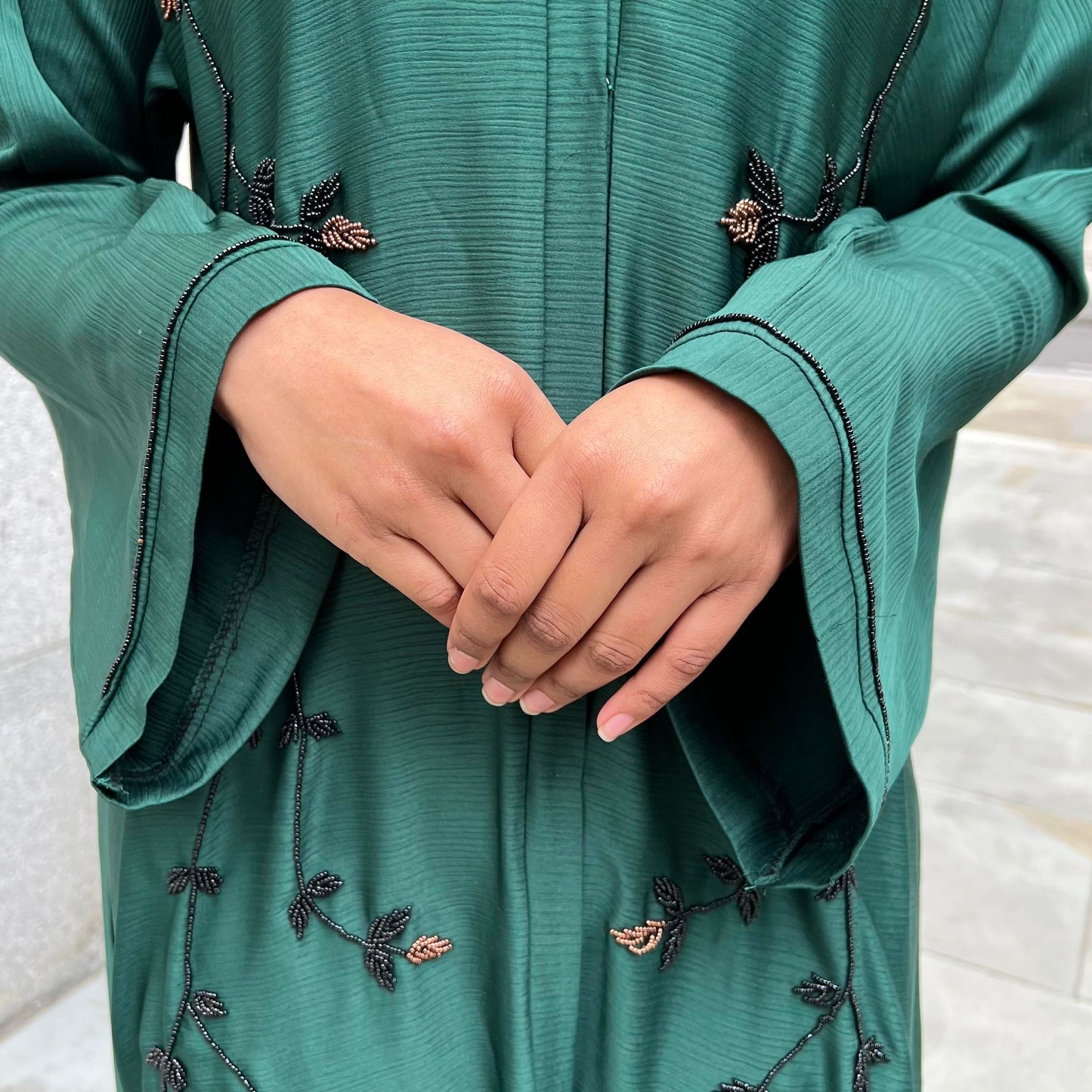 Orchid Abaya Emerald Green