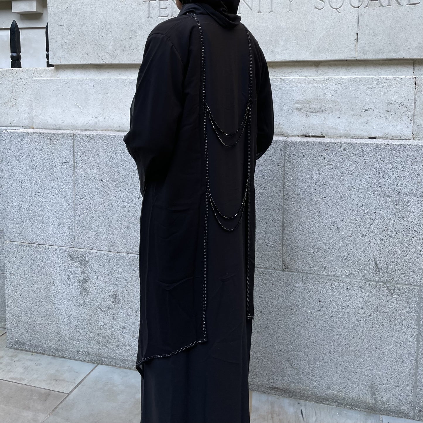 Waterfall Abaya Black